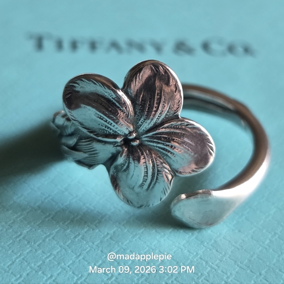 Tiffany & Co. Jewelry - 1885 Tiffany & Co. Gentian Spoon Ring Sterling Silver Designer Luxury  #59